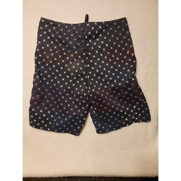Hurley Mens Size 32 Black Pink Blue Orange Logo  Boardshorts - Picture 6 of 8